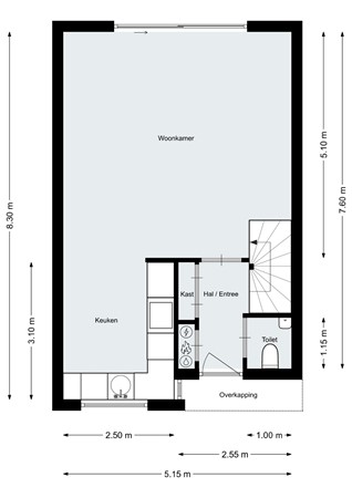 Floorplan - Visarend 49, 4617 KB Bergen op Zoom